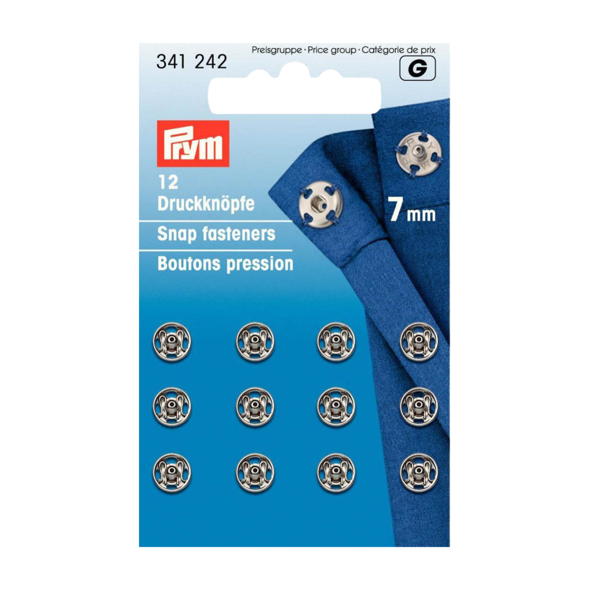 Prym Annäh-Druckknöpfe MS 7 mm silberfarbig