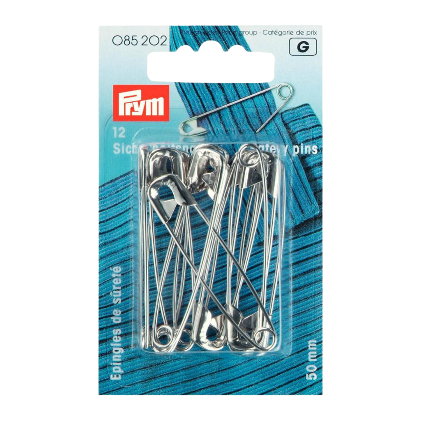 Prym Sicherheitsnadeln ST 50 mm silberfarbig in der Verpackung