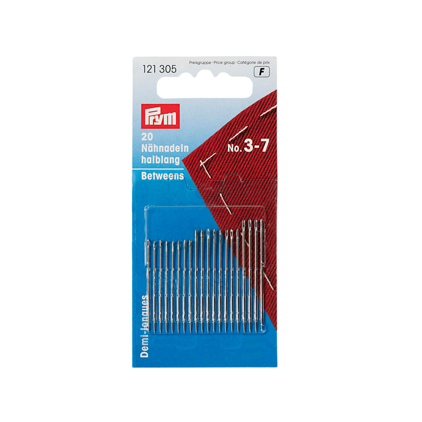 Prym Nähnadeln halblang ST 3-7 silberfarbig in der Verpackung