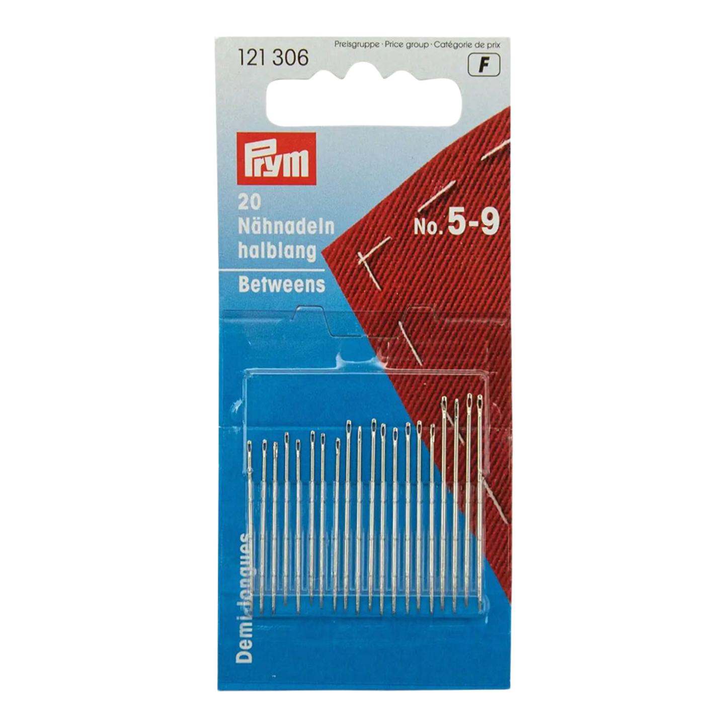 Prym Nähnadeln halblang ST 5-9 silberfarbig in der Verpackung