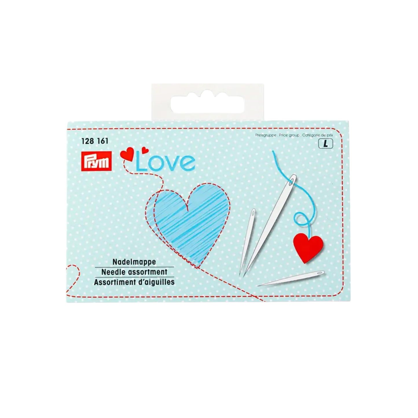 Prym Love Nadelmappe 29 Näh- und Stopfnadeln mit Einfädler in der Verpackung