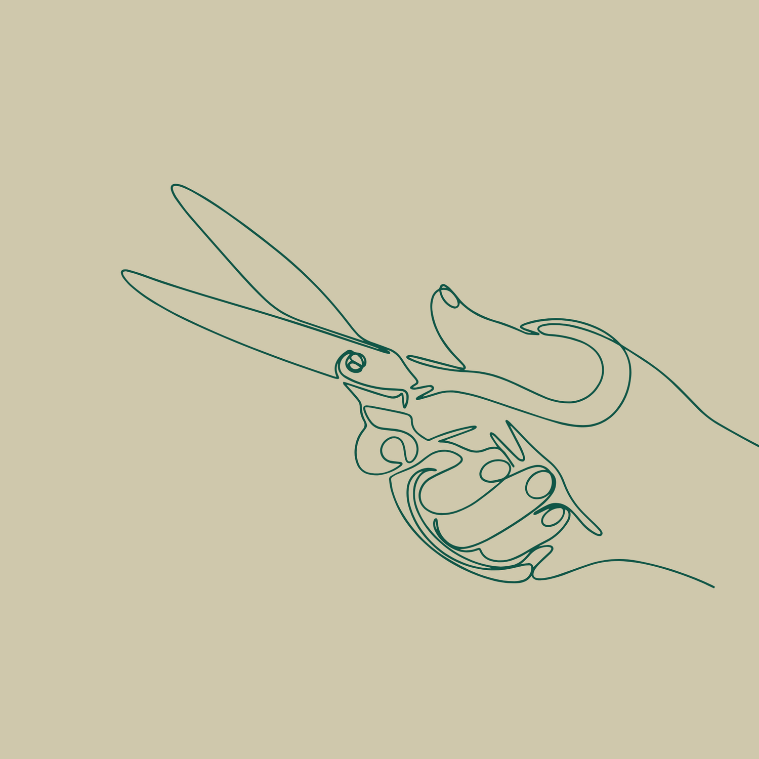 Schere in einer Hand