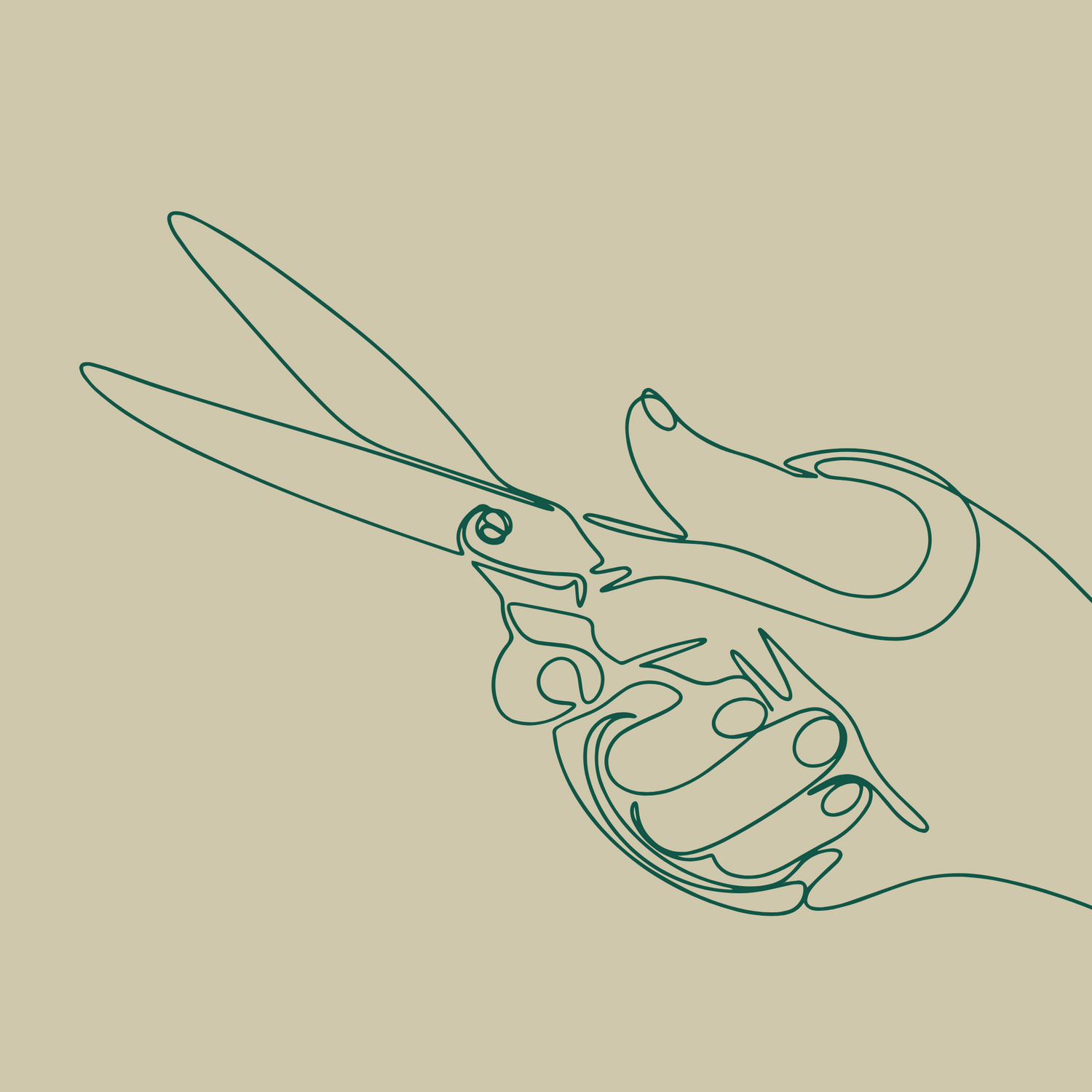 Schere in einer Hand